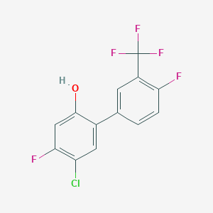 molecular formula C13H6ClF5O B2359422 4-Chloro-5-fluoro-2-[4-fluoro-3-(trifluoromethyl)phenyl]phenol CAS No. 1962819-68-6