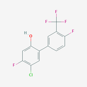 molecular formula C13H6ClF5O B2359422 4-氯-5-氟-2-[4-氟-3-(三氟甲基)苯基]苯酚 CAS No. 1962819-68-6