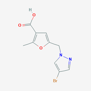 molecular formula C10H9BrN2O3 B2359424 5-[(4-bromo-1H-pyrazol-1-yl)methyl]-2-methylfuran-3-carboxylic acid CAS No. 1179844-18-8