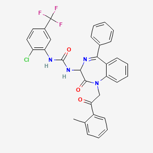 1-(1-(2-(2-methylphenyl)-2-oxoethyl)-2-oxo-5-phenyl-2,3-dihydro-1H-1,4-diazepin-3-yl)-3-(2-chloro-5-(trifluoromethyl)phenyl)urea