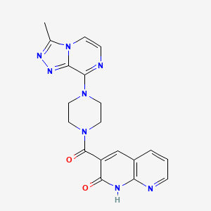 molecular formula C19H18N8O2 B2359427 3-(4-(3-méthyl-[1,2,4]triazolo[4,3-a]pyrazin-8-yl)pipérazine-1-carbonyl)-1,8-naphtyridin-2(1H)-one CAS No. 2034367-73-0