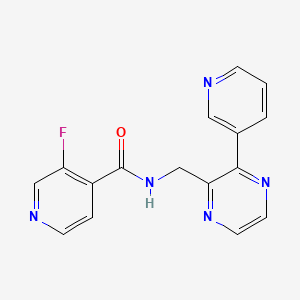 3-fluoro-N-{[3-(pyridin-3-yl)pyrazin-2-yl]methyl}pyridine-4-carboxamide
