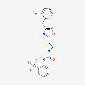 molecular formula C21H19F3N4O3 B2359442 3-(3-(2-Methoxybenzyl)-1,2,4-oxadiazol-5-yl)-N-(2-(Trifluormethyl)phenyl)azetidin-1-carboxamid CAS No. 1396798-06-3