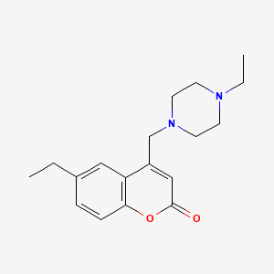 molecular formula C18H24N2O2 B2359444 6-Ethyl-4-[(4-ethylpiperazin-1-yl)methyl]chromen-2-one CAS No. 896830-15-2