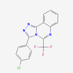 molecular formula C16H8ClF3N4 B2359445 3-(4-Chlorophenyl)-5-(trifluoromethyl)-[1,2,4]triazolo[4,3-c]quinazoline CAS No. 303148-96-1