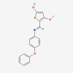molecular formula C18H15NO4 B2359456 4-methoxy-5-[(4-phenoxyanilino)methylene]-2(5H)-furanone CAS No. 1164540-79-7