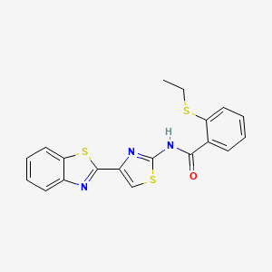 molecular formula C19H15N3OS3 B2359461 N-(4-(苯并[d]噻唑-2-基)噻唑-2-基)-2-(乙硫基)苯甲酰胺 CAS No. 941936-55-6