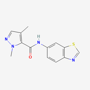 molecular formula C13H12N4OS B2359462 N-(benzo[d]thiazol-6-yl)-1,4-dimethyl-1H-pyrazole-5-carboxamide CAS No. 1207049-75-9