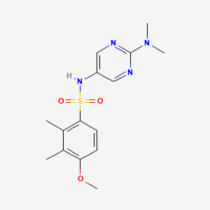 molecular formula C15H20N4O3S B2359464 N-(2-(二甲氨基)嘧啶-5-基)-4-甲氧基-2,3-二甲基苯磺酰胺 CAS No. 1396874-01-3