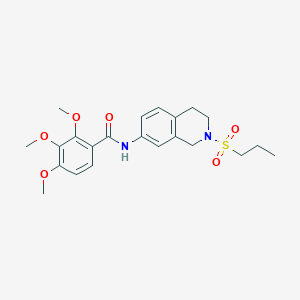 molecular formula C22H28N2O6S B2359466 2,3,4-trimethoxy-N-(2-(propylsulfonyl)-1,2,3,4-tetrahydroisoquinolin-7-yl)benzamide CAS No. 955233-93-9