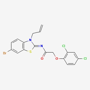 molecular formula C18H13BrCl2N2O2S B2359472 (Z)-N-(3-烯丙基-6-溴苯并[d]噻唑-2(3H)-亚甲基)-2-(2,4-二氯苯氧基)乙酰胺 CAS No. 865175-17-3