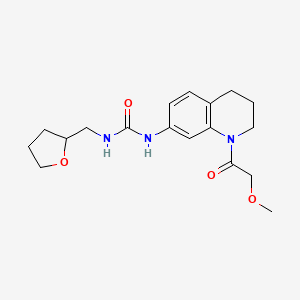 molecular formula C18H25N3O4 B2359478 1-(1-(2-Methoxyacetyl)-1,2,3,4-tetrahydroquinolin-7-yl)-3-((tetrahydrofuran-2-yl)methyl)urea CAS No. 2034536-12-2