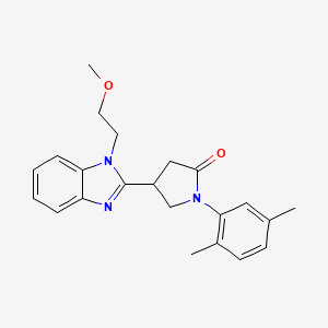 molecular formula C22H25N3O2 B2359479 1-(2,5-Dimethylphenyl)-4-[1-(2-methoxyethyl)benzimidazol-2-yl]pyrrolidin-2-one CAS No. 915188-62-4