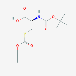 molecular formula C13H23NO6S B2359480 (2R)-2-{[(tert-butoxy)carbonyl]amino}-3-{[(tert-butoxy)carbonyl]sulfanyl}propanoic acid CAS No. 31202-58-1