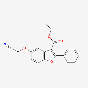 molecular formula C19H15NO4 B2359481 Ethyl-5-(Cyanomethoxy)-2-phenyl-1-benzofuran-3-carboxylat CAS No. 314745-73-8