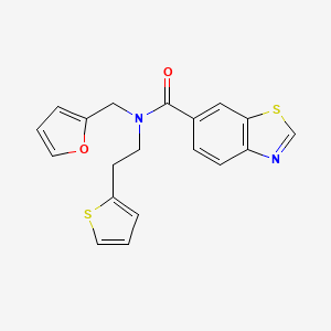 N-(furan-2-ylmethyl)-N-(2-(thiophen-2-yl)ethyl)benzo[d]thiazole-6-carboxamide