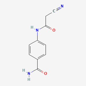 molecular formula C10H9N3O2 B2359488 4-[(Cyanoacetyl)amino]benzamid CAS No. 445254-45-5