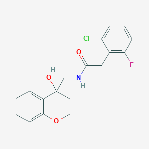 molecular formula C18H17ClFNO3 B2359491 2-(2-chloro-6-fluorophenyl)-N-((4-hydroxychroman-4-yl)methyl)acetamide CAS No. 1795420-64-2