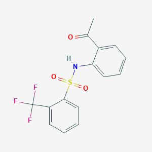 molecular formula C15H12F3NO3S B2359495 N-(2-acetilfenil)-2-(trifluorometil)bencenosulfonamida CAS No. 306977-72-0