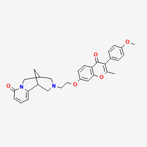molecular formula C30H30N2O5 B2359499 3-(2-((3-(4-methoxyphenyl)-2-methyl-4-oxo-4H-chromen-7-yl)oxy)ethyl)-3,4,5,6-tetrahydro-1H-1,5-methanopyrido[1,2-a][1,5]diazocin-8(2H)-one CAS No. 1105215-64-2