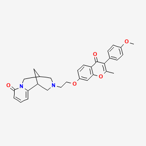 molecular formula C30H30N2O5 B2359499 3-(2-((3-(4-méthoxyphényl)-2-méthyl-4-oxo-4H-chromène-7-yl)oxy)éthyl)-3,4,5,6-tétrahydro-1H-1,5-méthanopyrido[1,2-a][1,5]diazocine-8(2H)-one CAS No. 1105215-64-2