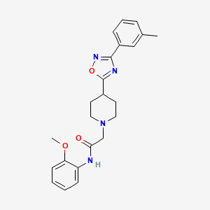 molecular formula C23H26N4O3 B2359512 N-(2-甲氧基苯基)-2-{4-[3-(3-甲基苯基)-1,2,4-恶二唑-5-基]哌啶-1-基}乙酰胺 CAS No. 1251679-12-5