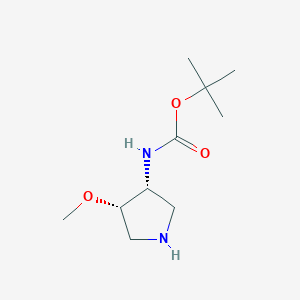 molecular formula C10H20N2O3 B2359513 cis-3-(Boc-amino)-4-methoxypyrrolidine CAS No. 128739-89-9; 1932508-77-4