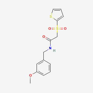 molecular formula C14H15NO4S2 B2359515 N-(3-甲氧基苄基)-2-(噻吩-2-磺酰基)乙酰胺 CAS No. 1020970-08-4