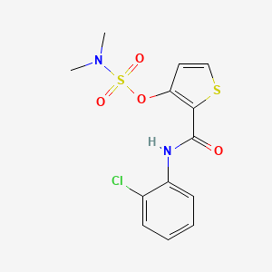 molecular formula C13H13ClN2O4S2 B2359519 N,N-dimetilsulfamato de 2-[(2-cloroanilino)carbonil]-3-tienil CAS No. 344263-67-8