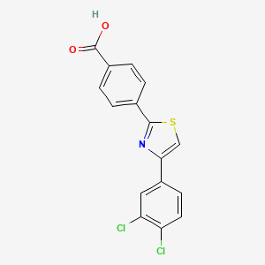 molecular formula C16H9Cl2NO2S B2359522 4-[4-(3,4-dichlorophenyl)-1,3-thiazol-2-yl]benzoic Acid CAS No. 338407-84-4