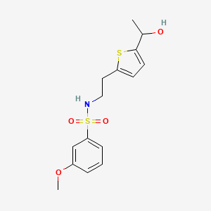 molecular formula C15H19NO4S2 B2359525 N-(2-(5-(1-hydroxyethyl)thiophen-2-yl)ethyl)-3-methoxybenzenesulfonamide CAS No. 2034256-46-5