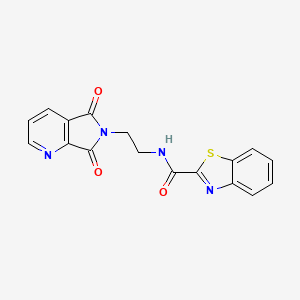 molecular formula C17H12N4O3S B2359527 N-(2-(5,7-dioxo-5H-pyrrolo[3,4-b]pyridin-6(7H)-yl)ethyl)benzo[d]thiazole-2-carboxamide CAS No. 2034611-13-5