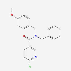 molecular formula C21H19ClN2O2 B2359528 N-benzyl-6-chloro-N-[(4-methoxyphenyl)methyl]pyridine-3-carboxamide CAS No. 1241198-13-9