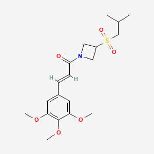 molecular formula C19H27NO6S B2359530 (E)-1-(3-(异丁基磺酰基)氮杂环丁-1-基)-3-(3,4,5-三甲氧基苯基)丙-2-烯-1-酮 CAS No. 1798404-34-8