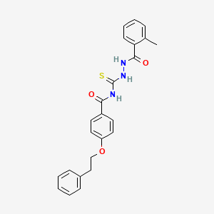molecular formula C24H23N3O3S B2359533 N-[[(2-methylbenzoyl)amino]carbamothioyl]-4-(2-phenylethoxy)benzamide CAS No. 881747-61-1