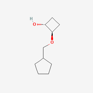 molecular formula C10H18O2 B2359534 (1R,2R)-2-(cyclopentylmethoxy)cyclobutan-1-ol CAS No. 2165900-92-3