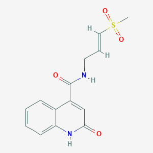 molecular formula C14H14N2O4S B2359537 2-hydroxy-N-[(2E)-3-methanesulfonylprop-2-en-1-yl]quinoline-4-carboxamide CAS No. 2097940-52-6