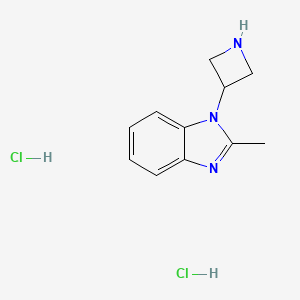 molecular formula C11H15Cl2N3 B2359544 1-(Azetidin-3-yl)-2-methylbenzimidazole;dihydrochloride CAS No. 2379945-98-7