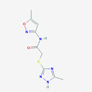 molecular formula C9H11N5O2S B2359546 N-(5-methyl-1,2-oxazol-3-yl)-2-[(5-methyl-1H-1,2,4-triazol-3-yl)sulfanyl]acetamide CAS No. 309289-13-2