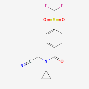 molecular formula C13H12F2N2O3S B2359547 N-(cyanomethyl)-N-cyclopropyl-4-difluoromethanesulfonylbenzamide CAS No. 1252398-90-5