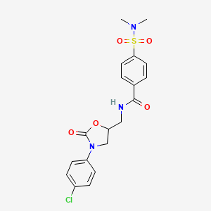 molecular formula C19H20ClN3O5S B2359551 N-((3-(4-氯苯基)-2-氧代恶唑烷-5-基)甲基)-4-(N,N-二甲基磺酰氨基)苯甲酰胺 CAS No. 954701-46-3