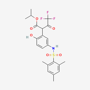 Propan-2-yl 4,4,4-trifluoro-2-[2-hydroxy-5-[(2,4,6-trimethylphenyl)sulfonylamino]phenyl]-3-oxobutanoate