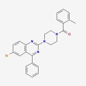molecular formula C26H23BrN4O B2359558 4-(6-Bromo-4-phenylquinazolin-2-yl)piperazinyl 2-methylphenyl ketone CAS No. 330202-29-4