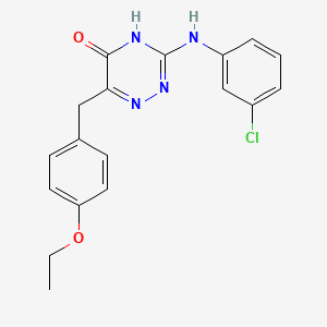 molecular formula C18H17ClN4O2 B2359568 3-((3-chlorophenyl)amino)-6-(4-ethoxybenzyl)-1,2,4-triazin-5(4H)-one CAS No. 905780-56-5