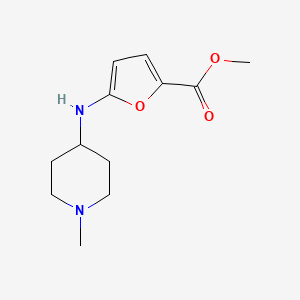molecular formula C12H18N2O3 B2359576 Methyl 5-[(1-methylpiperidin-4-yl)amino]furan-2-carboxylate CAS No. 1909314-22-2