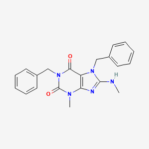 molecular formula C21H21N5O2 B2359578 1,7-Dibenzyl-3-methyl-8-(methylamino)purine-2,6-dione CAS No. 294854-24-3