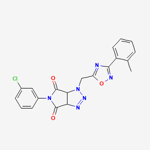 5-(3-chlorophenyl)-1-((3-(o-tolyl)-1,2,4-oxadiazol-5-yl)methyl)-1,6a-dihydropyrrolo[3,4-d][1,2,3]triazole-4,6(3aH,5H)-dione