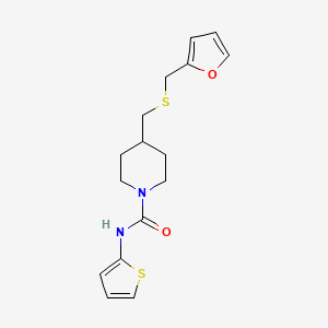 4-(((furan-2-ylmethyl)thio)methyl)-N-(thiophen-2-yl)piperidine-1-carboxamide