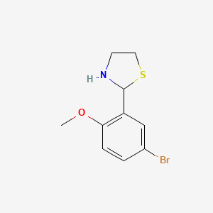 molecular formula C10H12BrNOS B2359594 2-(5-溴-2-甲氧基苯基)-1,3-噻唑烷 CAS No. 331739-54-9