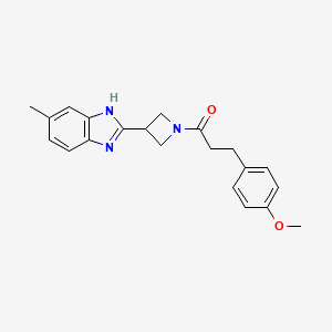 3-(4-methoxyphenyl)-1-(3-(5-methyl-1H-benzo[d]imidazol-2-yl)azetidin-1-yl)propan-1-one